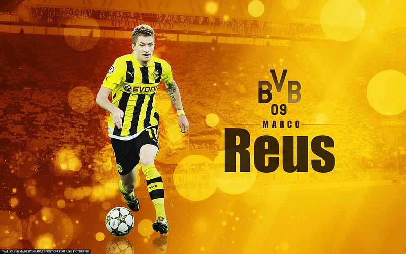 Download wallpapers Marco Reus, 4k, art, Borussia Dortmund, German football  player, splashes of paint, grung…