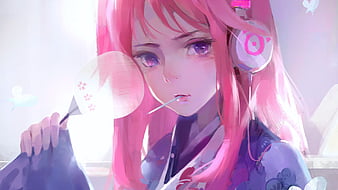 Cute Anime Girl Pink Art, anime-girl, anime, pink, artist, artwork, digital-art, HD wallpaper