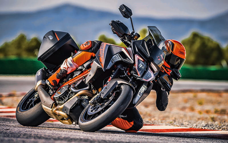 KTM 1290 Super Duke GT, 2019, orange sport bike, motorcycle racer, austrian motorcycles, KTM, HD wallpaper