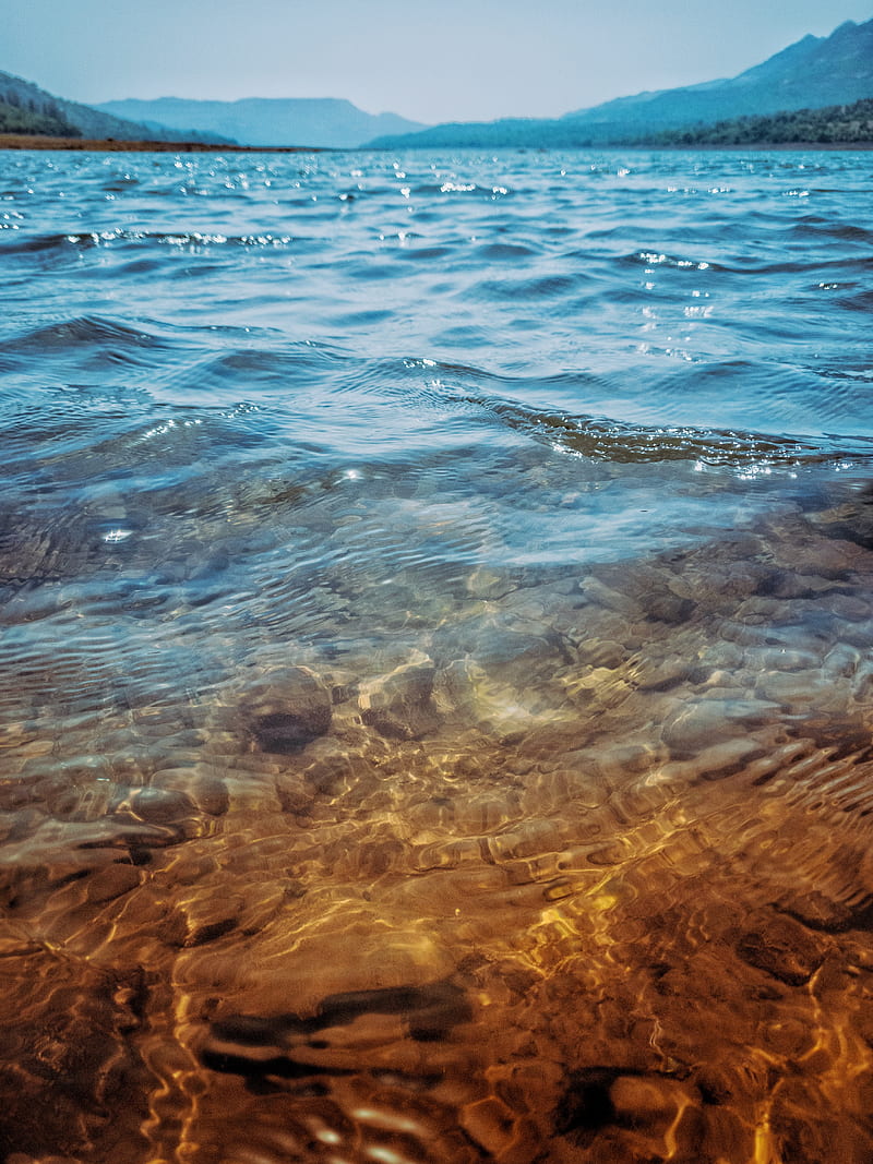 waves, water, transparent, lake, HD phone wallpaper