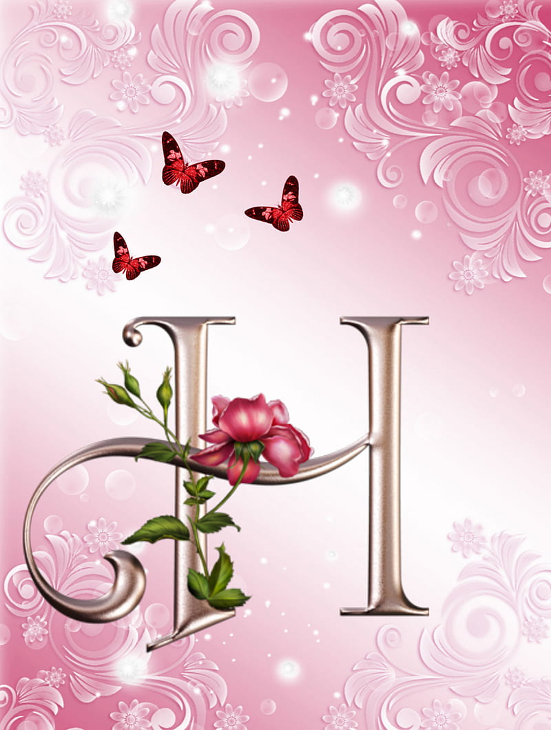 Letter H made from red roses and petals isolated on a white background  Stock Photo - Alamy