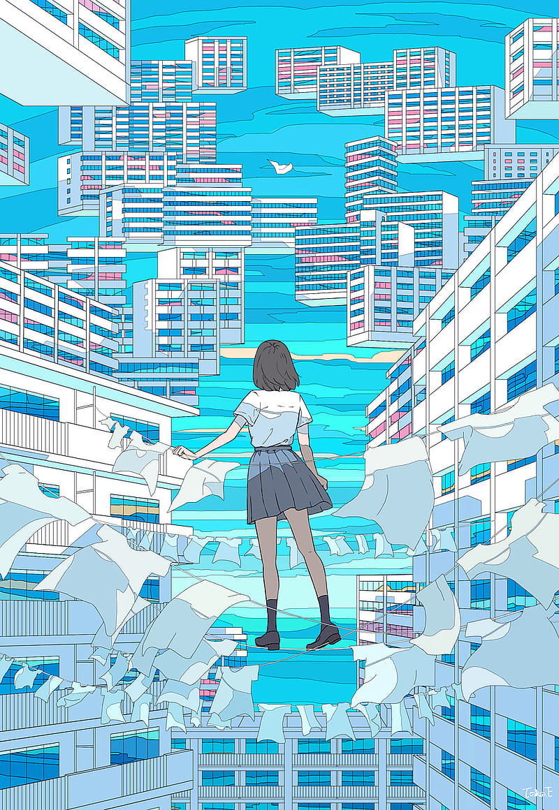 Anime Inception, alchemist, anime, blue, chill, inception, lofi, vaporwave, HD phone wallpaper