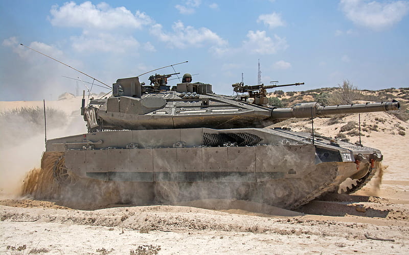 Merkava Mark IV, battle tank, desert Merkava Mk IV, tanks, armored vehicles, Merkava, HD wallpaper