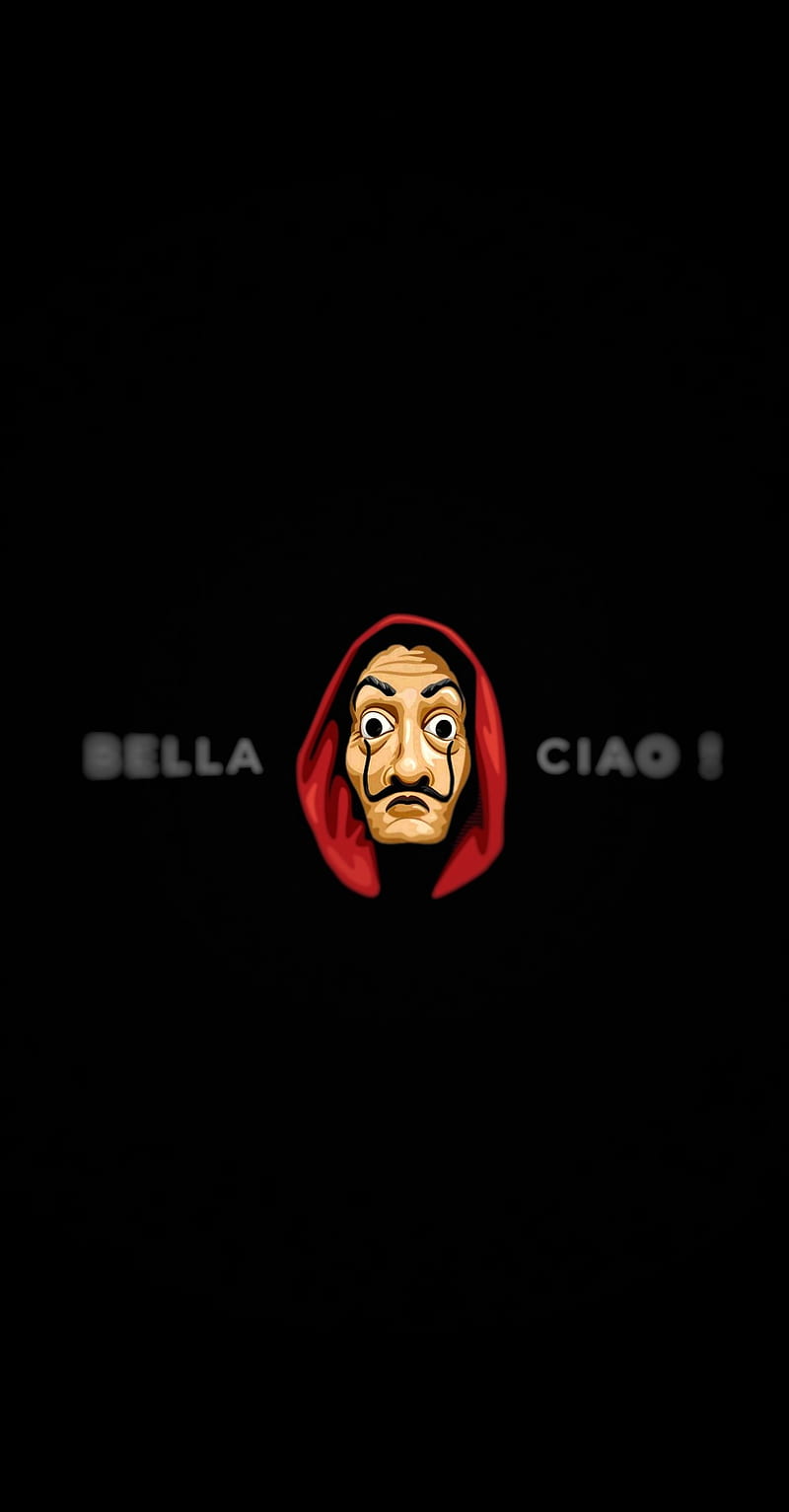 Bella ciao, bellaciao, black, dali, Money Heist, money heist, HD phone wallpaper
