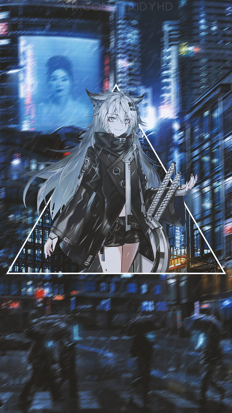 anime girls, anime, -in-, urban, city, rain, long hair, HD phone wallpaper
