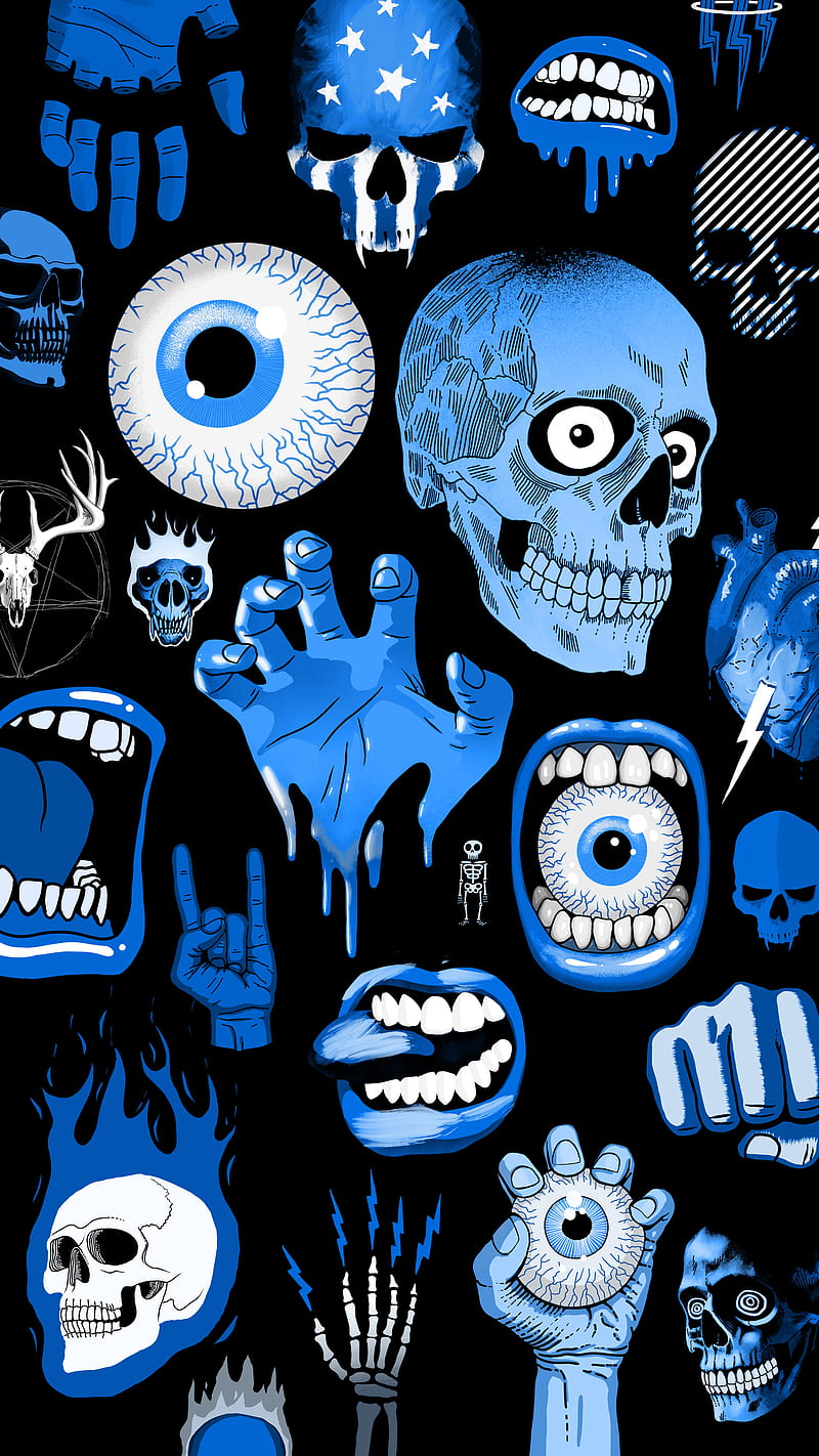 Bad Things Blue, Bad, My, art, bad things, badass, blue, bones, cartoon,  cool, HD phone wallpaper | Peakpx