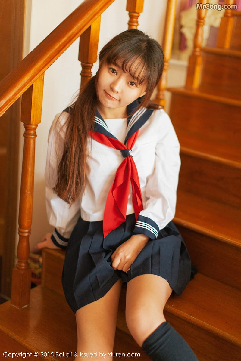 red tie, schoolgirl uniform, looking at viewer, long hair, Asian, model, HD phone wallpaper