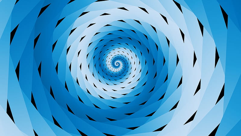 vortex, spiral, blue background, art, abstract material, HD wallpaper