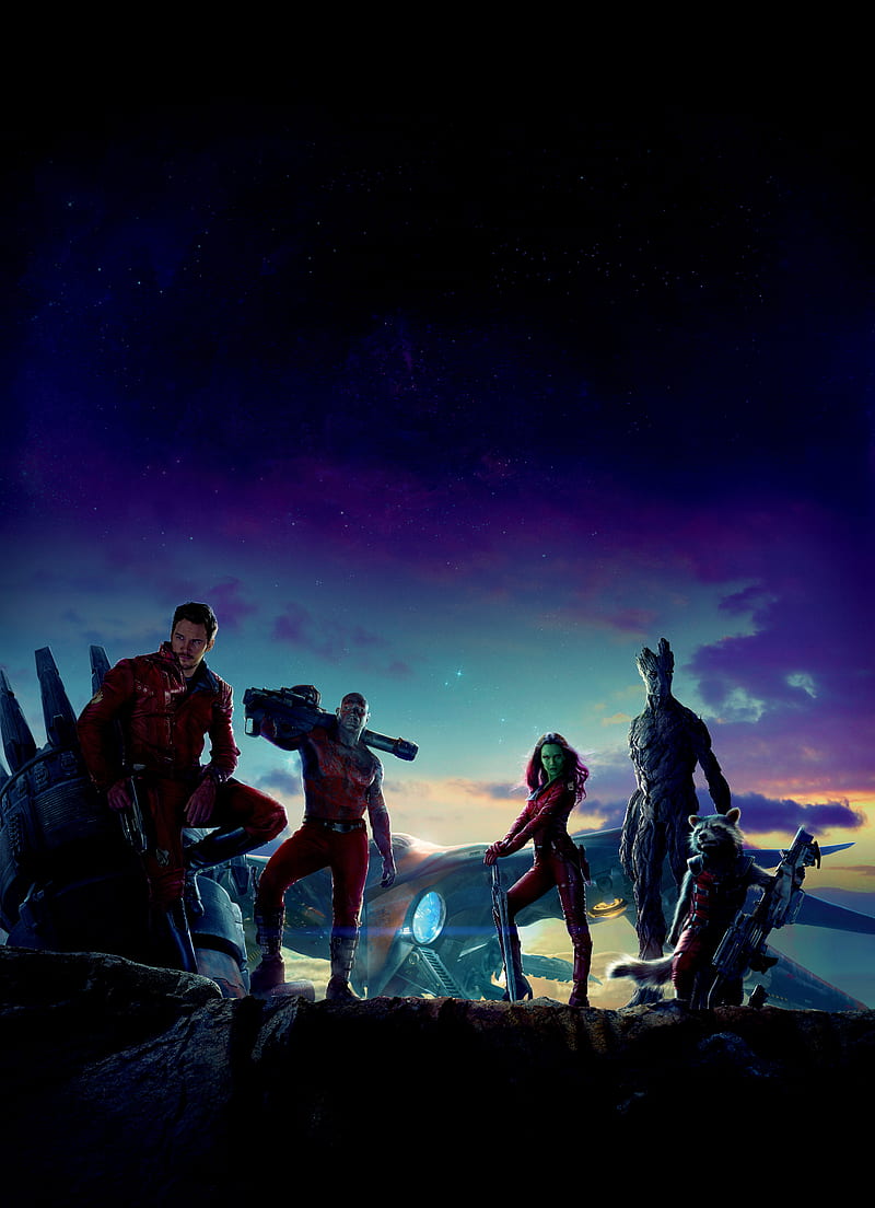 Guardians galaxy, avengers, groot, guardians of the galaxy, marvel, movie, nebula, rocket, HD phone wallpaper