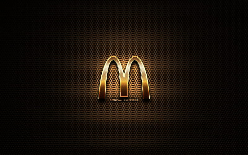  Logotipo de brillo de mcdonalds, creativo, de rejilla metálica, logotipo de mcdonalds, Fondo de pantalla HD