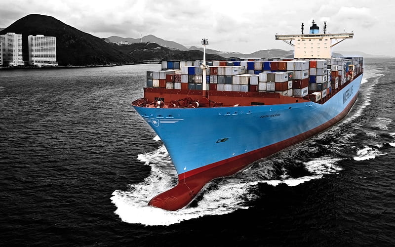 Edith Mærsk, container ship, container shipping, container delivery, big ship, delivery concepts, Maersk Line, HD wallpaper