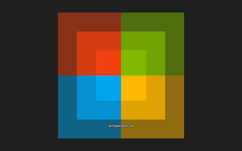 Windows creative logo, flat design, emblem, creative art, popular operating systems, Windows, HD wallpaper