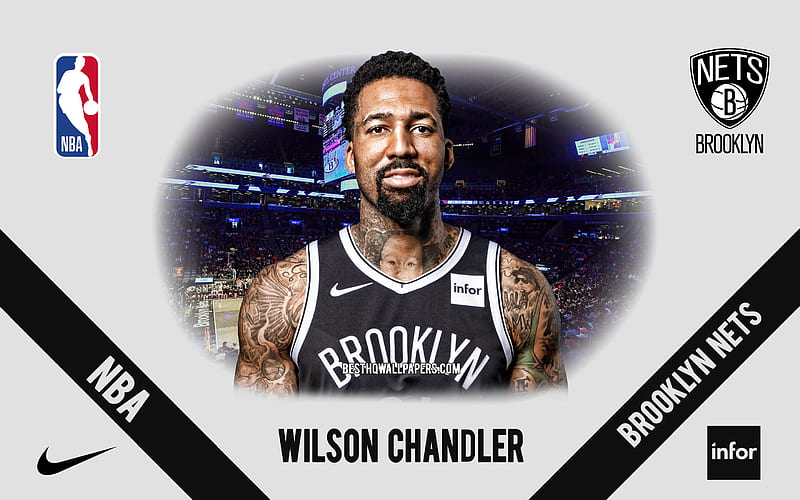 Wilson Chandler, Brooklyn Nets, American Basketball Player, NBA, portrait, USA, basketball, Barclays Center, Brooklyn Nets logo, HD wallpaper