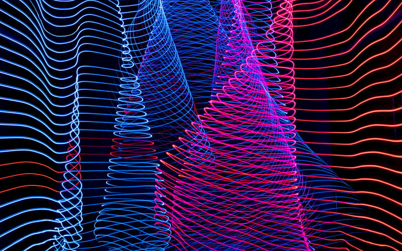 colorful neon rays, creative, geometric shapes, artwork, neon lines, neon backgrounds, HD wallpaper