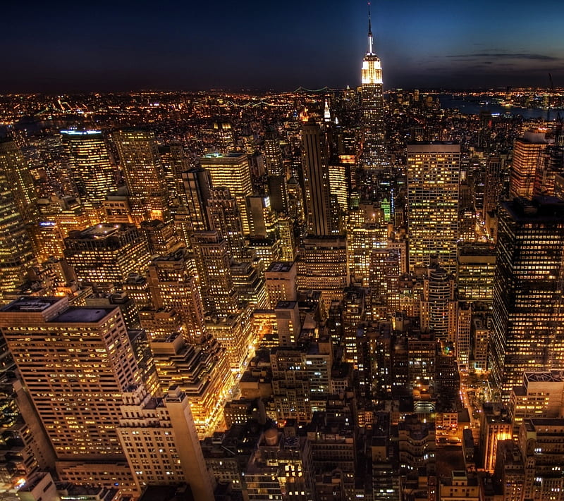 Manhattan, new york, night life, HD wallpaper