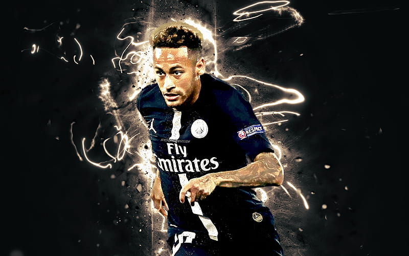 Neymar, uniforme negro, futbolista psg fc, ligue 1, paris saint-germain, de pantalla HD | Peakpx