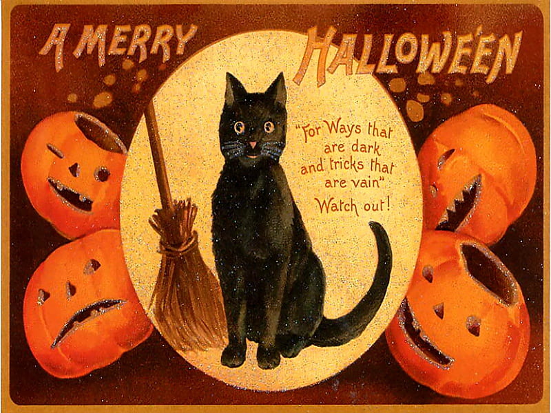 Vintage Halloween15, posters, Vintage Halloween, cards, halloween, HD wallpaper