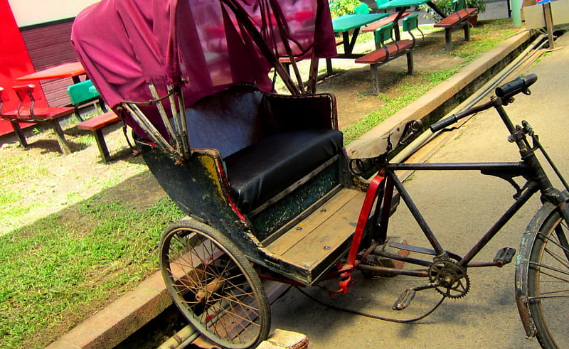 Tricycle, rickshaw, old, demonstrate, HD wallpaper