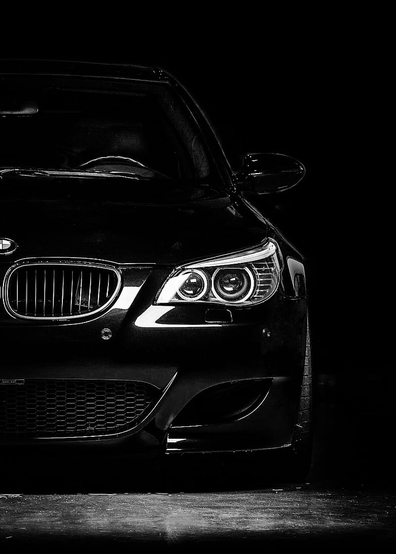 Bmw E60 M5, black, black and white, bmw e60, bmw m5, carros, e60 m5, fast, limousine, sedan, supercar, tuning, white, HD phone wallpaper