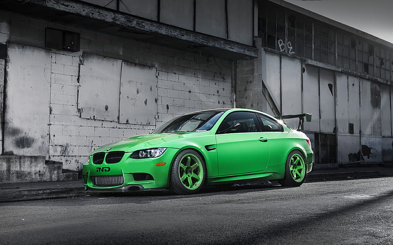 Bmw M3, Green M3, E92, tuning, sport coupe, Green Bmw, HD wallpaper