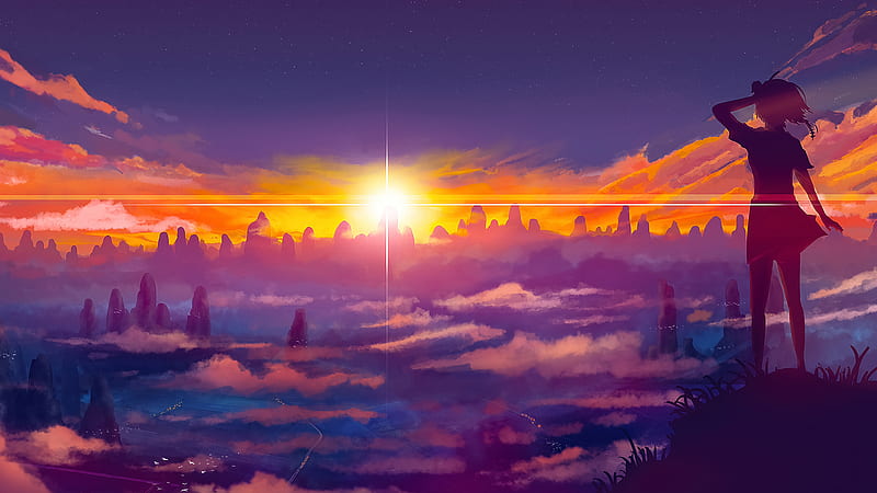 WALLPAPER 4K | Beautiful Sunrise Anime - Heroscreen Wallpapers