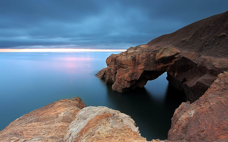 rocks coast sea-Perfect landscape, HD wallpaper