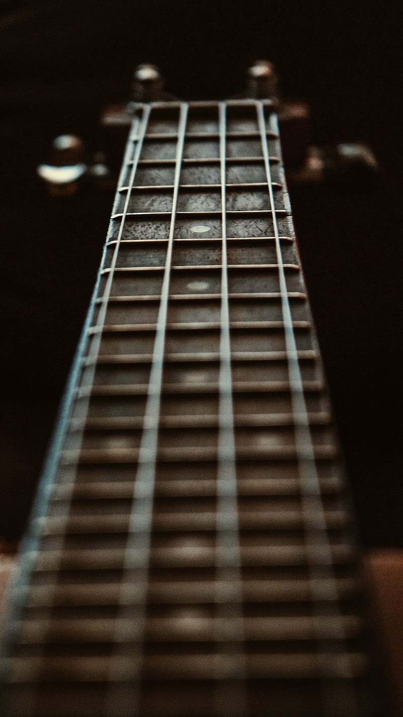 Guitar Strings , blur, frets, neck guitar, music, musical instrument, HD phone wallpaper