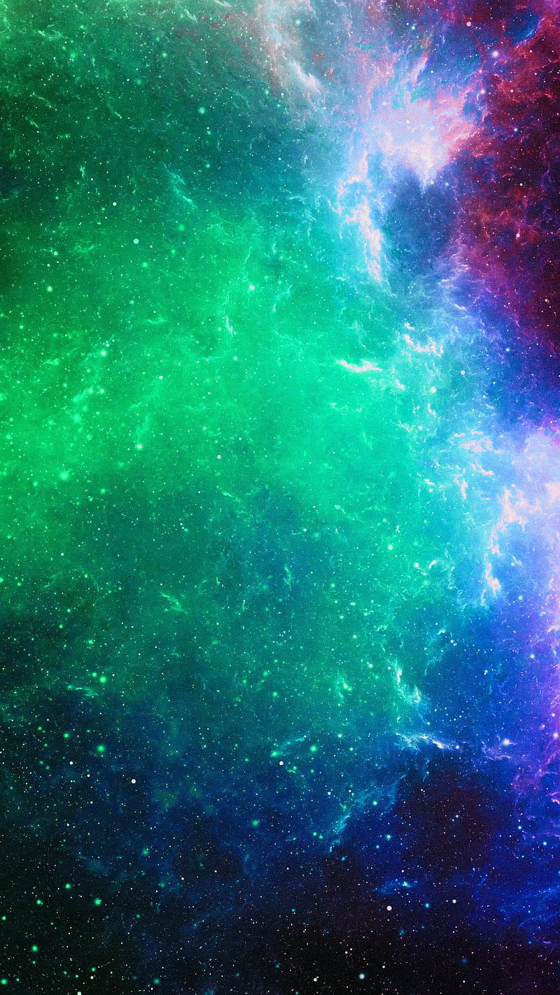 colorful cloud, cosmos, galaxy, green, nebula, scifi, space, stars, universe, HD phone wallpaper