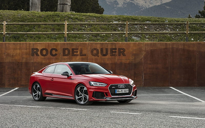 Audi RS5, 2018, red coupe, German cars, red new RS5, Audi, HD wallpaper