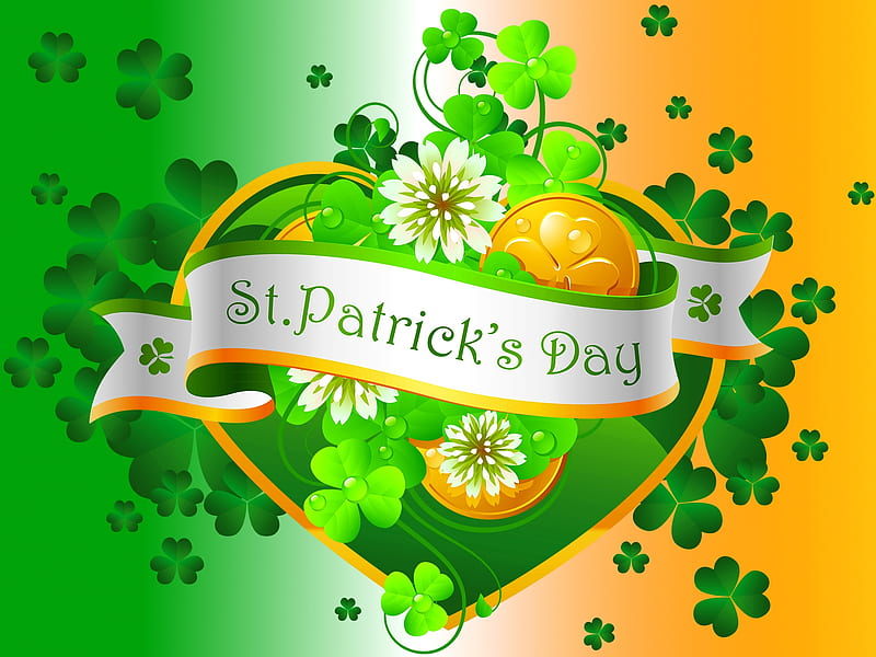 Happy St. Patrick's Day, Shamrock, Irish, Saint Patricks Day, Heart, HD wallpaper