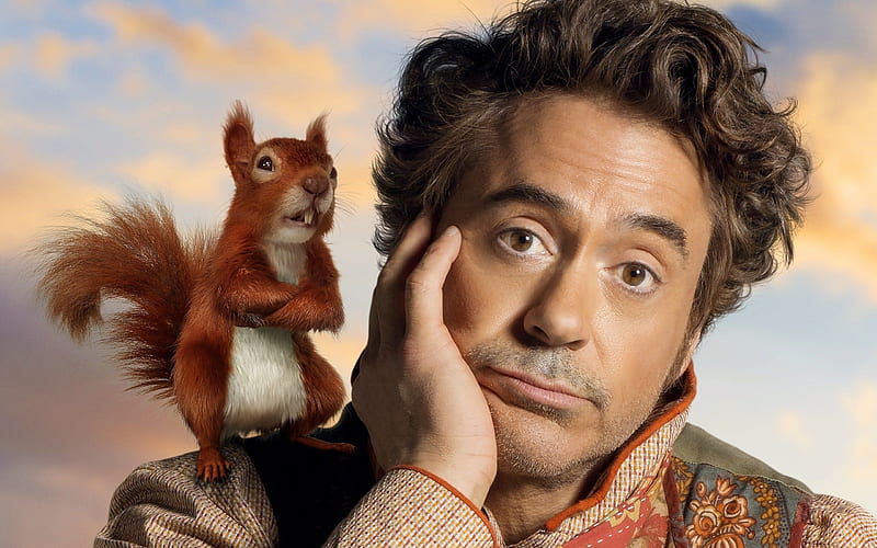 Dolittle (2020), squirrel, movie, face, man, Robert Downey jr, animal, actor,  HD wallpaper | Peakpx