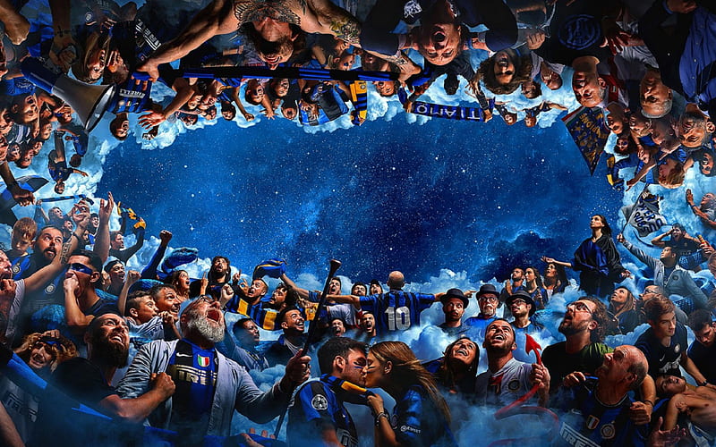 FC Internazionale, fans, art, Inter Milan FC, Italy, Serie A, football fans, HD wallpaper