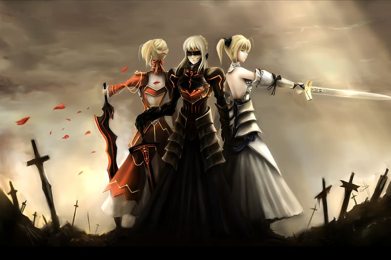 Anime, Fate/stay Night, Saber Lily, Saber Alter, Red Saber, Fate Series, HD wallpaper