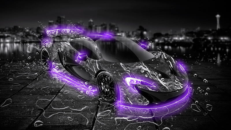McLaren P1 Water-Car in Violet-Neon, fantasy water, car, sportd, neon,  violet, HD wallpaper | Peakpx