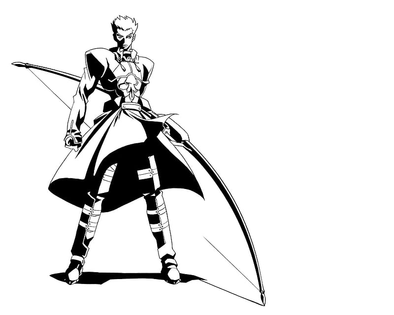 Servant Archer, male, fate stay night, cool, anime, fsn, bow, weapon, HD wallpaper