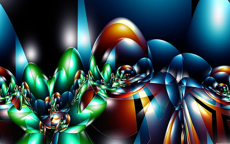 Reflection, bryce abstract, 3d, , abstract, 1920x1200, HD wallpaper