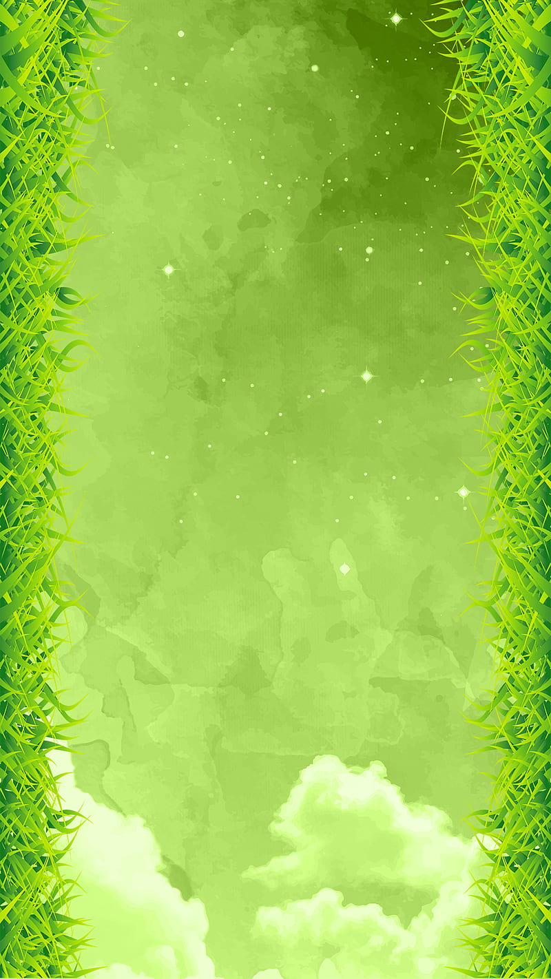 Grass Edge, clouds effect, green, HD phone wallpaper