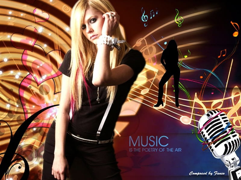 Avril getting ready to rock, avril lavigne, music, HD wallpaper