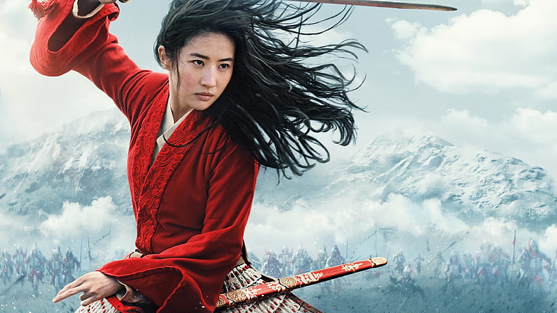 Mulan (2020), poster, red, movie, girl, 2020, mulan, asian, Gong Li, HD wallpaper