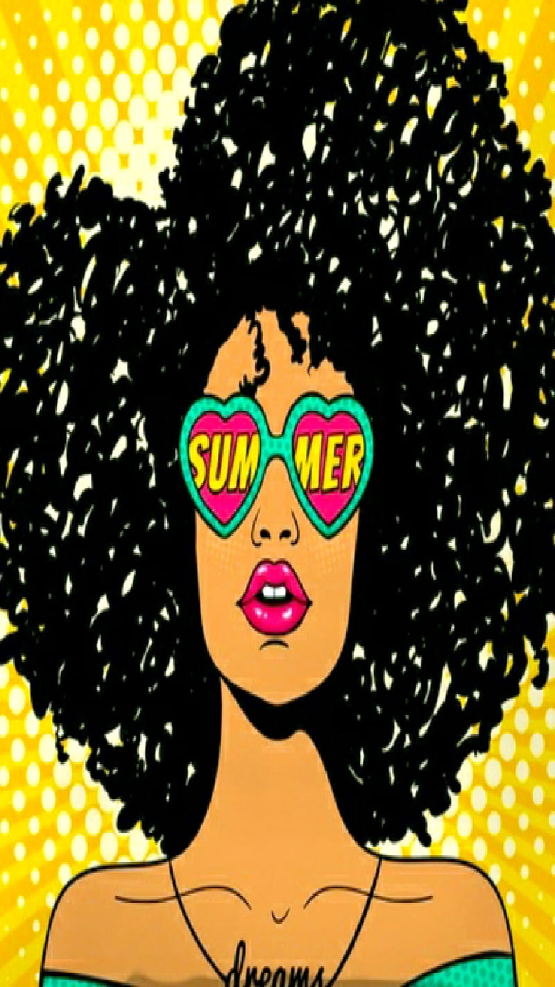 Its Summer, afro, art, beach, fun, pop, seventies, sunglasses, HD phone wallpaper
