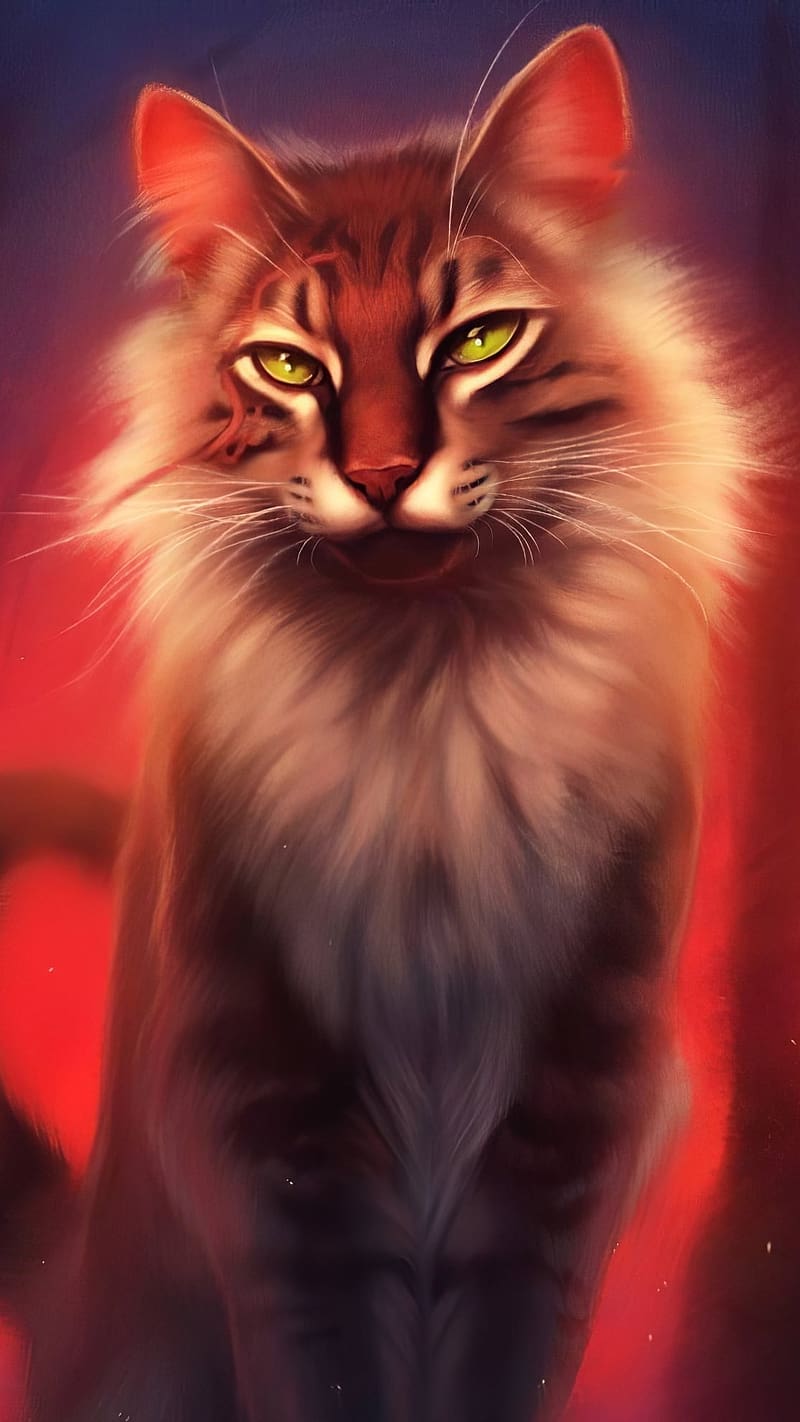 Warrior Cats, Animated Art, feral cat, illustration, HD phone wallpaper