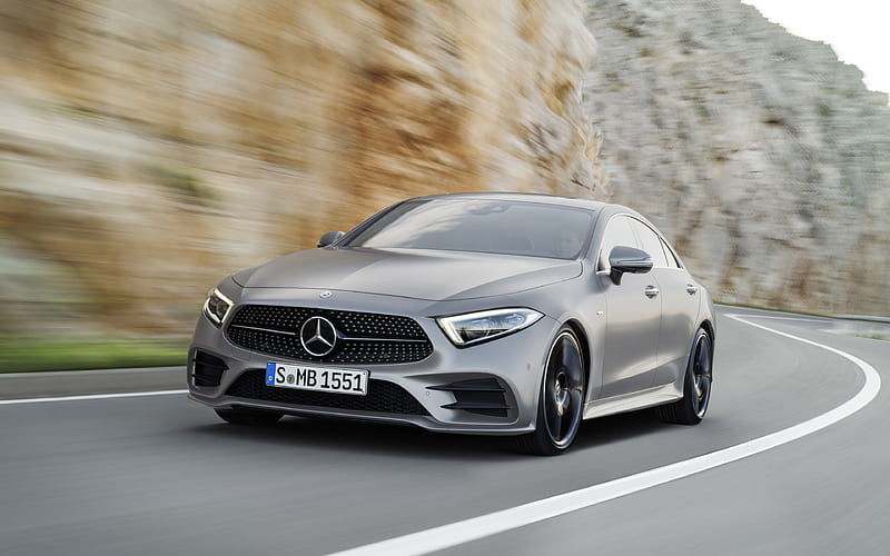 Mercedes-Benz CLS, road, 2018 cars, motion blur, new CLS, Mercedes, HD wallpaper