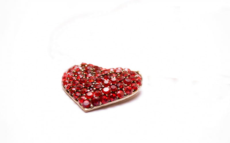 red, valentine, diamond, stone, heart, precious, day, jewel, white, brooch, HD wallpaper