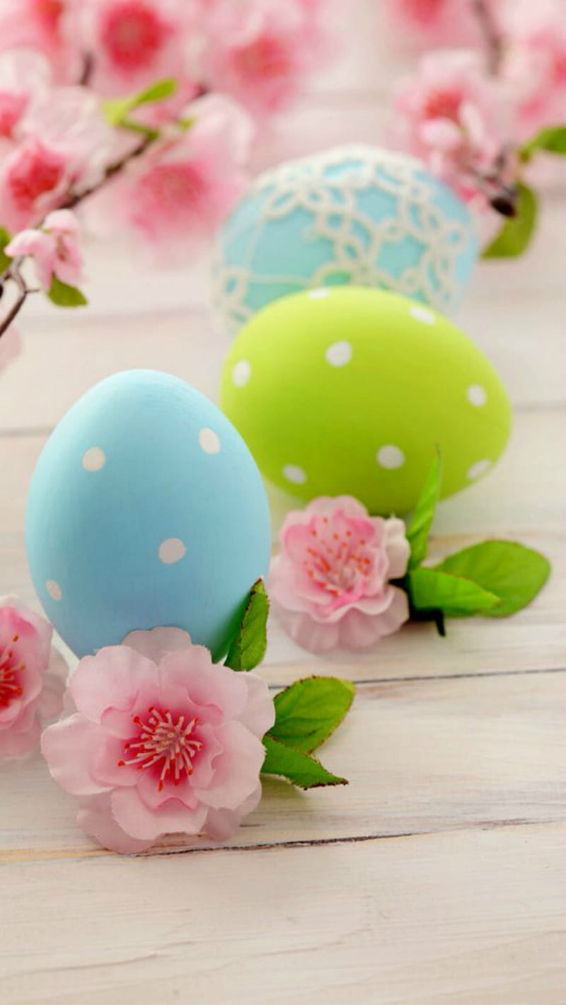 Easter eggs, flowers, holidays, HD phone wallpaper