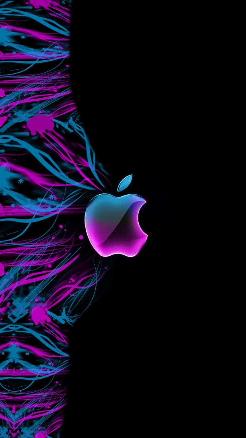 Apple, black/purple, iphone, HD phone wallpaper | Peakpx