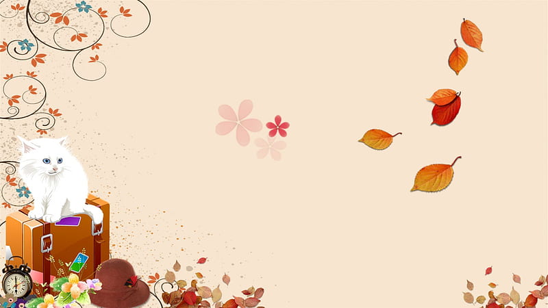 Cat in autumn, autumn, nature, cats, vintage, HD wallpaper | Peakpx