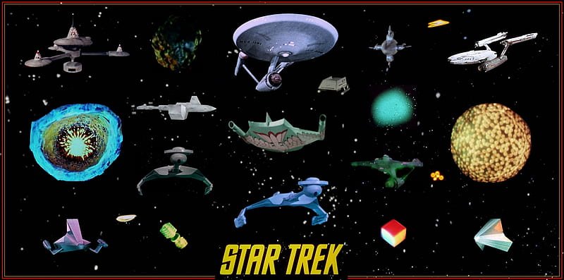Original Star Trek Ships, Klingon, spaceships, Star Trek Ships, Enterprise, Tholian, Romulan, HD wallpaper
