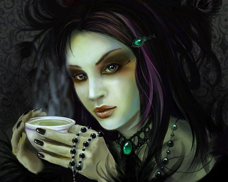 Goth, fantasy, face, woman, HD wallpaper