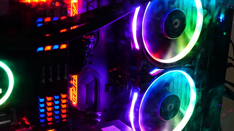 Gaming Rig Rgb Colors Neon Coolers Rams Technology Hd Wallpaper Peakpx