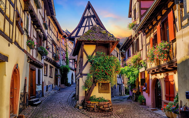 Towns, Colmar, Alsace, Eguisheim, France, HD wallpaper